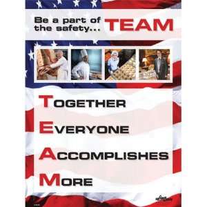National Safety Compliance Restaurant TEAM Safety Poster   18 X 24 