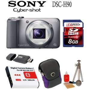  Sony Cyber shot DSC H90 Digital Camera (Silver) + Battery 
