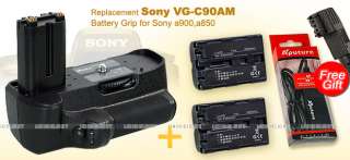 Vertical Battery Grip for Sony Alpha A900 A850 +2 NP FM500H Li ion 
