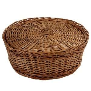  Handcrafted round cane roti/bread basket with lid/ storage 