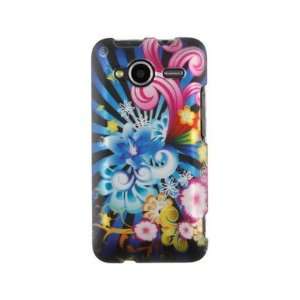  Rubber Coated Hard Plastic Neon Floral Design Phone 