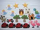 LARAS CRAFTS, Lot of 20 Pieces of 3D Wood Cutouts, WITH FELT ACCENTS