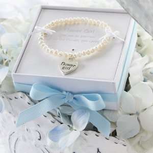  Flower Girl Heart Freshwater Pearl Bracelet Jewelry