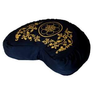   Cushion   Dharma Wheel in the Lotus   Black
