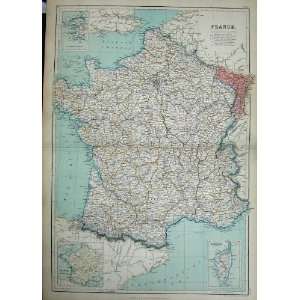 1872 Blackie Geography Maps France Corsica Gulf Lyon