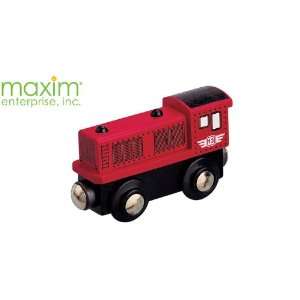  MAXIM WOODEN TRAIN RED DIESEL ENGINE #13 Toys & Games
