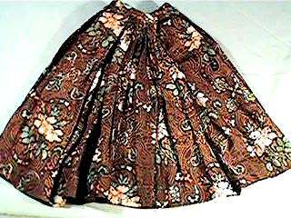 Antique Brn Print Dress for China or Papier Mache Doll  