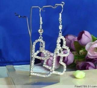 Wholesale 12pairs Heart Crystal Rhinestone Earrings  