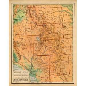  Bradley 1898 Physical Map of the Western United States 
