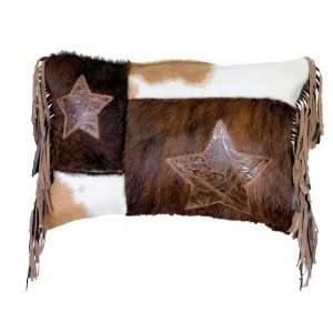 Hair on Hide & Leather Star Oblong Pillow