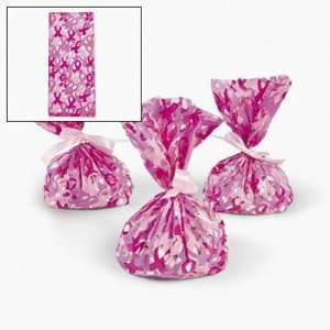  24 pink ribbon  breast cancer awareness cellophane bags 