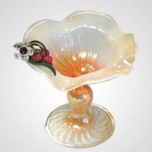  Italian Glass Amber Vanity Bowl: Home & Kitchen