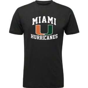  Miami Hurricanes Black Aptitude Vintage T Shirt: Sports 