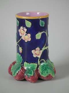 George Jones Majolica Strawberry posy vase  