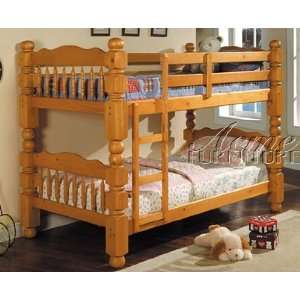  Twin Size Bunk Bed Honey Oak Finish: Home & Kitchen