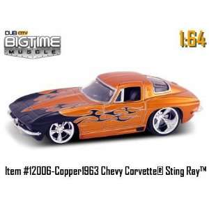  Dub City Big Time Muscle Metallic Orange 63 Chevy Corvette Sting Ray 