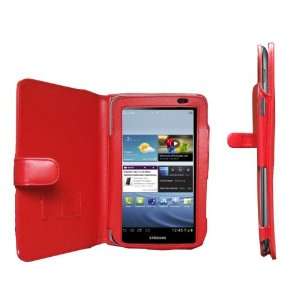  MiTAB Red Bycast Leather Flip Open Book Style Carry Case 