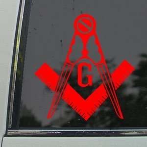  Mason Fraternal Club Freemasons Red Decal Car Red Sticker 