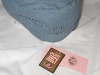 NWT JUICY COUTURE BLUE COTTON MILITARY BAND CAP  