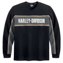 Harley Davidson® Mens Long Sleeve Colorblocked Knit Shirt 96537 12VM 