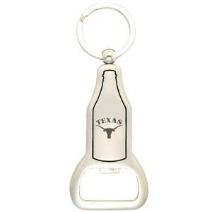 Texas Longhorns Brushed Metal Bottle Opener Keychain:  