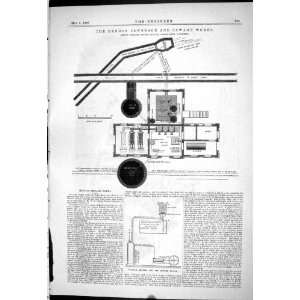 Engineering 1887 Hendon Sewerage Sewage Works Edward Cousins Map 
