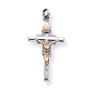  Sterling Silver & Vermeil INRI Crucifix Charm Jewelry