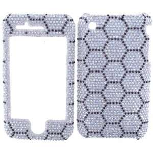 SILVER & BLACK HEXAGONS DIVA CRYSTALS snap on cover faceplate for 