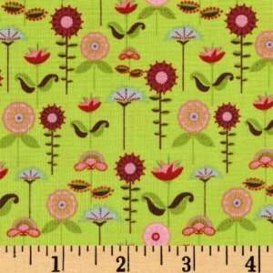   Wide Love Birds Garden Green Fabric By The Yard: Arts, Crafts & Sewing