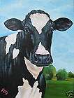 Holstein cow farm primitive dairy fine art painting