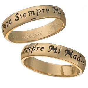  14K Gold Para Siempre Mi Madre Engraved Mothers Ring in 