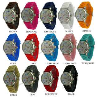 Pick 03 Designer Style Silicone Rubber Band Watches LDS10239