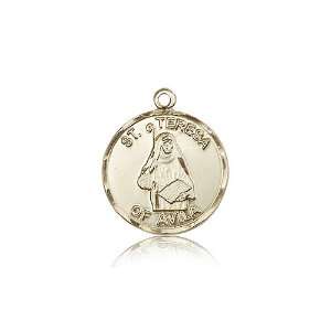 14kt Gold St. Saint Theresa Medal 3/4 x 5/8 Inches 1365KT 