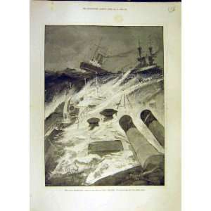  1896 Naval Manoeuvres Hms Repulse Irish Coast Old Print 