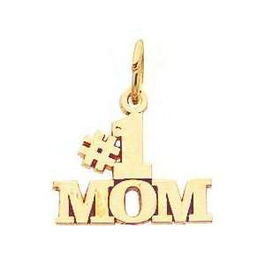  14K Gold #1 Mom Charm: Jewelry
