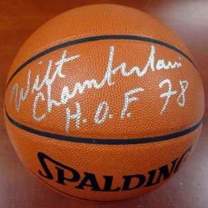 Wilt Chamberlain Signed Basketball   Official Leather HOF 78 PSA DNA 