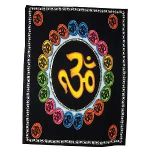  Indian Cotton Hand Painted Spiritual Om Wall Hanging 