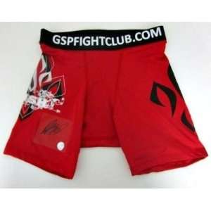   MMA UFC Red Trunks Lojo   Autographed UFC Robes and Trunks Sports