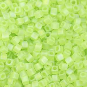  Miyuki 1.8mm Transparent Lime Green Square Beads