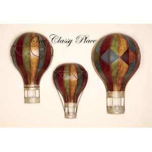  Set Of 3 Air Balloons Wall Plaque