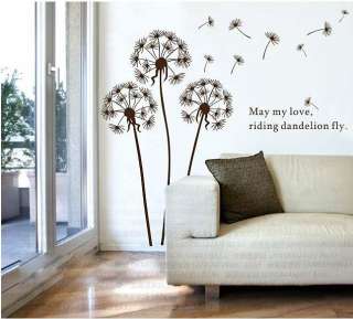 Removable Dandelion Flower Tree in the Wind Wall Sticker Art Mural 