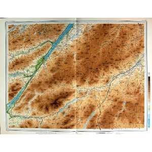    Map Scotland 1912 Kingussie Fort Augustus Loch Ness