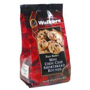 Walkers Mini Chocolate Chip Shortbread Rounds, 4.4 Ounce Bags (Pack of 