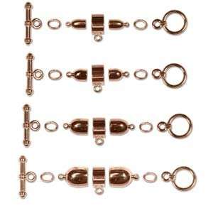   Bullet Copper Plate Toggle Clasp Bail Jump Rings Set 3 4 6 8mm 36834