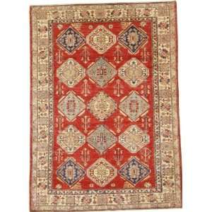  60 x 85 Red Hand Knotted Wool Kazak Rug: Furniture 