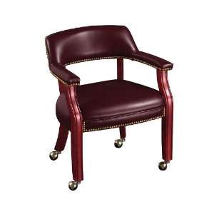  Guest Chair in Vinyl w/Casters: Office Products