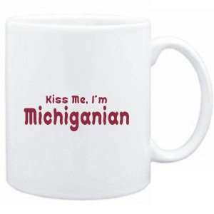   Mug White  KISS ME, I AM Michiganian  Usa States