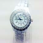 white ladys Steel quartz wristwatch 2 rounds crystal