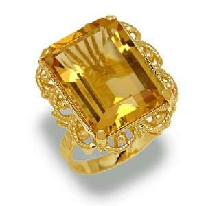    karat Gold with Citrine Hydrothermal, form Rectangle, weight 8 grams