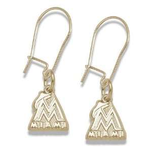 Miami Marlins 14K Gold Dangle Earrings 